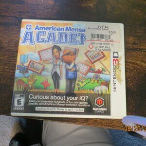 Nintendo 3DS Replacement Case with Manual American Mensa Academy Game (No Game)